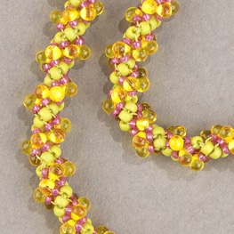 Spiral stitch with drop beads Sunspot